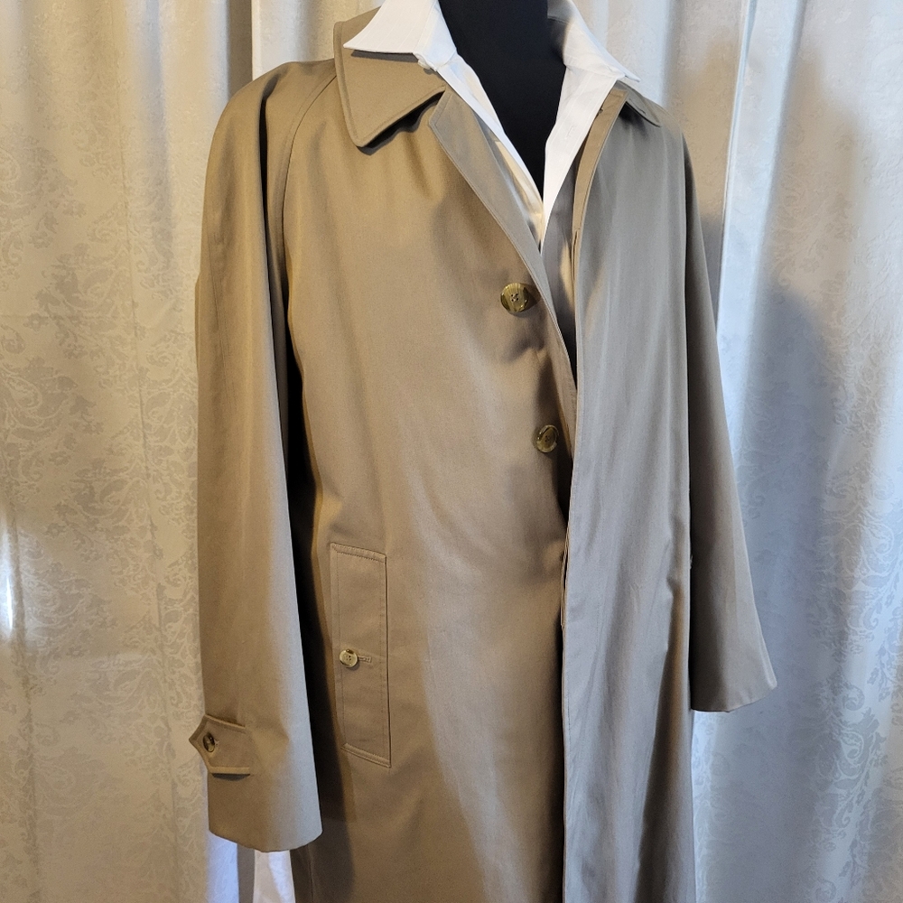 Burberry London, Men's Trench Coat, Jacket, Size 40L, Color Tan, Luxury - Picture 4 of 16